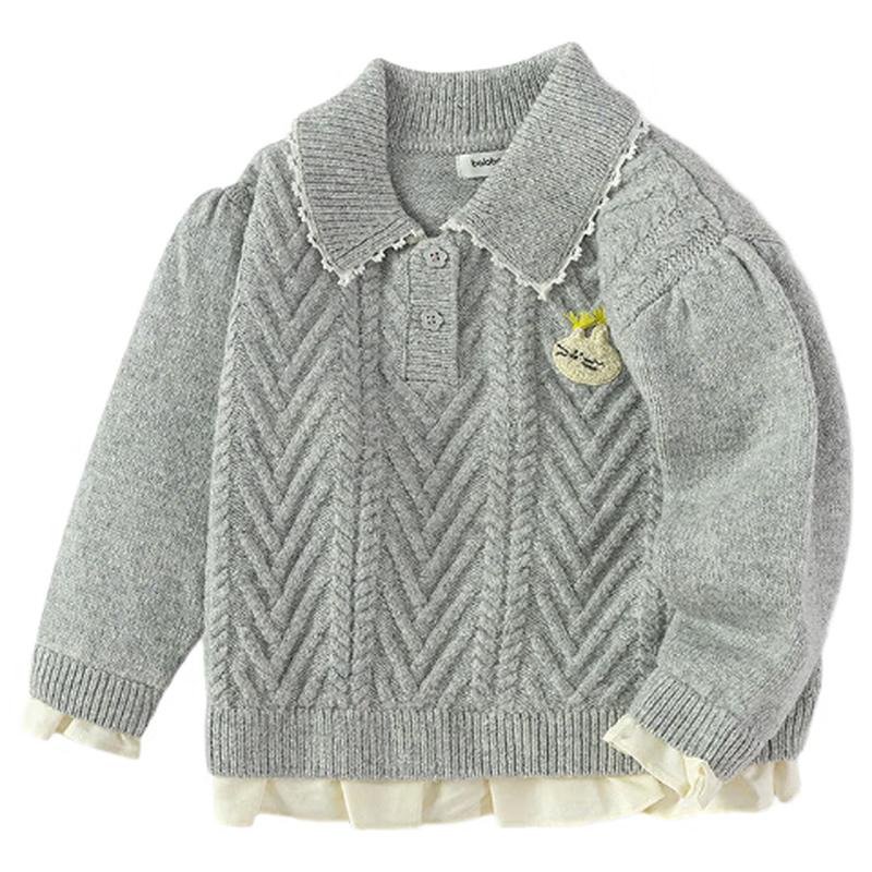 Balabala One Girls  Cartoon Knit Sweater 110