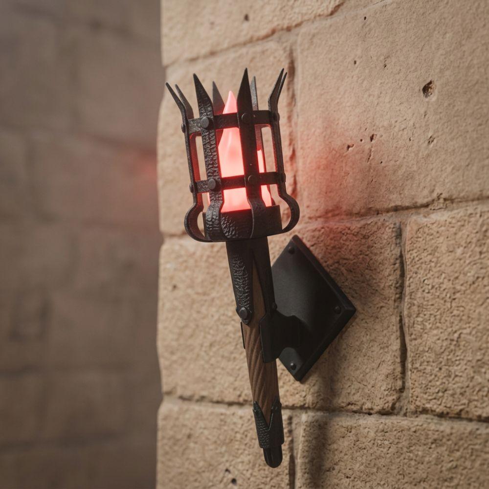 Led Lighting Medieval Torch Wall Lamp Dual Torch Torch Shape Hanging Light  Haunted House