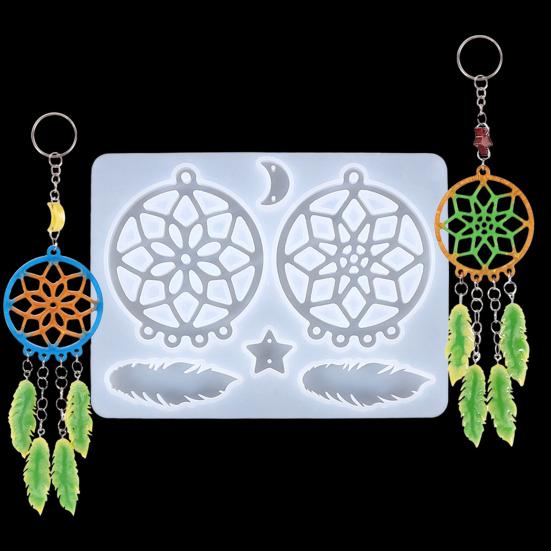Dream Catcher Silicone Mold DIY Resin Craft Mold Dreamcatcher Making Mold for DIY Resin Dreamcatcher Key Chain Earrings Necklace Charm