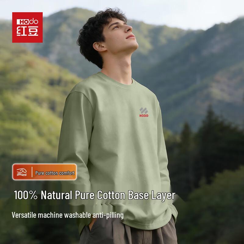 

Hodo Men s 100% Cotton Long Sleeve T-Shirt with Chest Logo 5XL