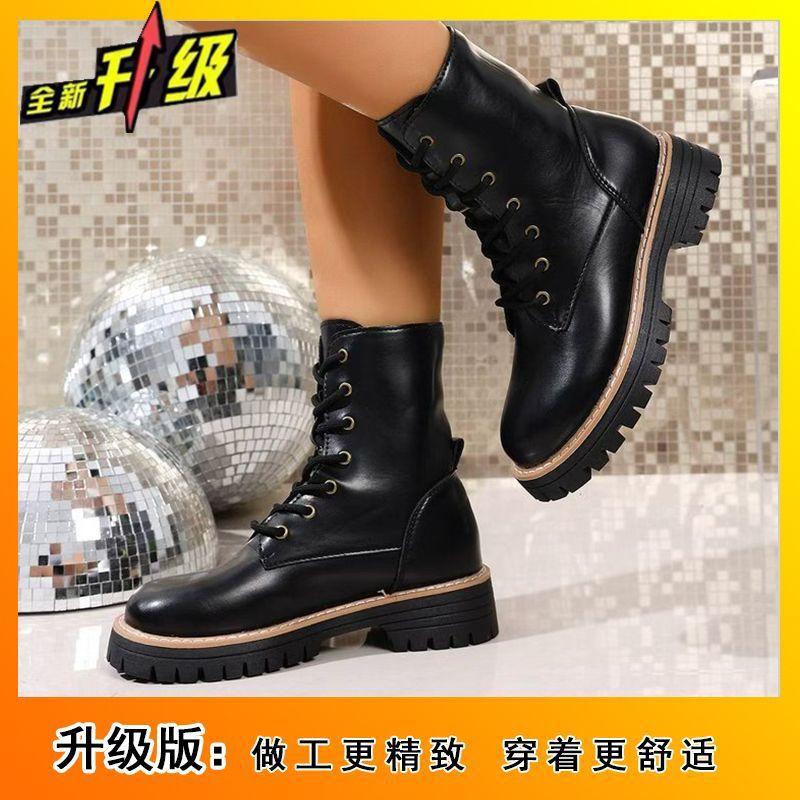 Fashion versatile Martin boots children British style lace-up retro style round head short boots children 2025 autumn and winter new