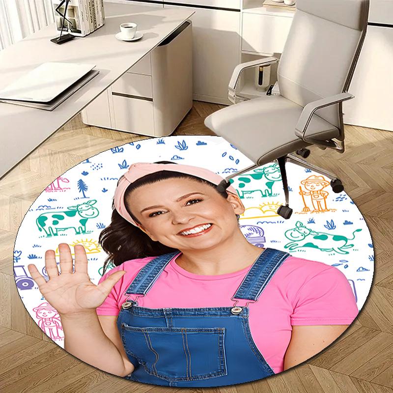 1pc Ms Rachel1 Design Printed Area Round Carpet for Bedroom Living Room Home Decor Rugs Mat Non Slip Mat Rug for Bedside