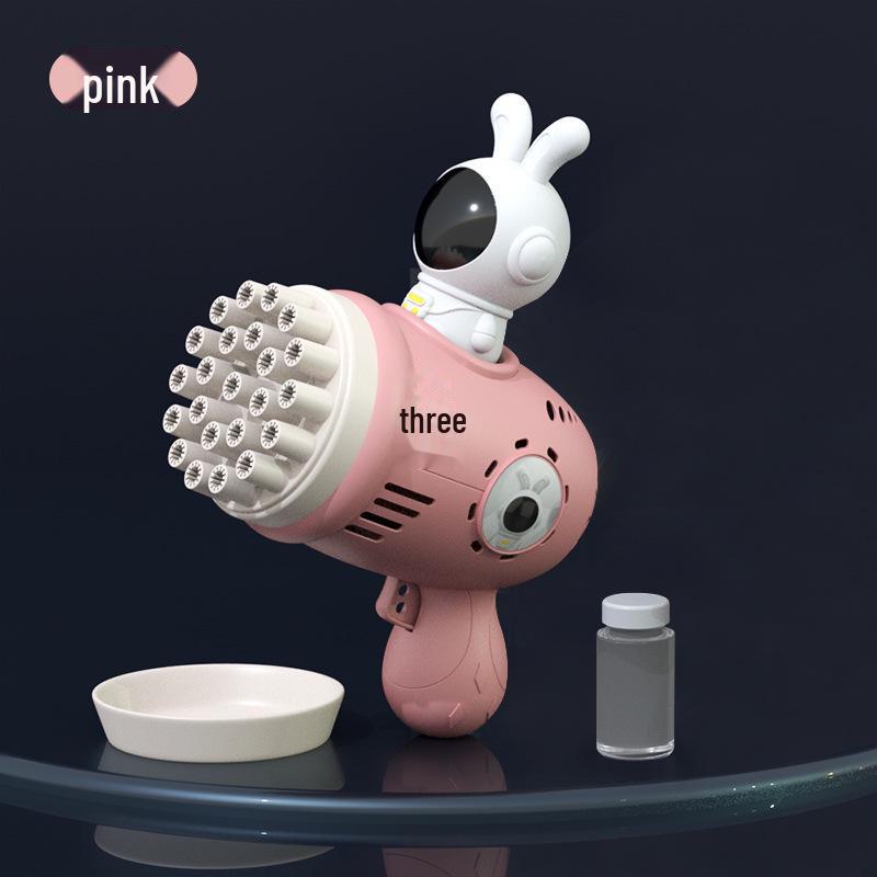 Popular Handheld Luminous Gatling Bubble Gun: Fully Automatic Bubble-Blowing Toy for Kids