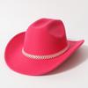 Bohemian Gentleman's Hat Ladies Unisex Elegant Top Hat Z Chain Diamond Wide Brim Cowboy Hat Prom Hat