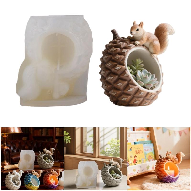 Flexible Silicone Pinecone Planter Mold Crafting Decorative Containers For Resin Cement Candle Handmade Gifts
