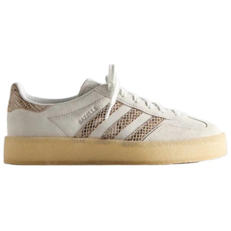 Adidas Ronnie Fieg X Clarks X 8th Street Gazelle Indoor Kithmas Unisex Sneakers Cream Crystal-White Brown JS1754