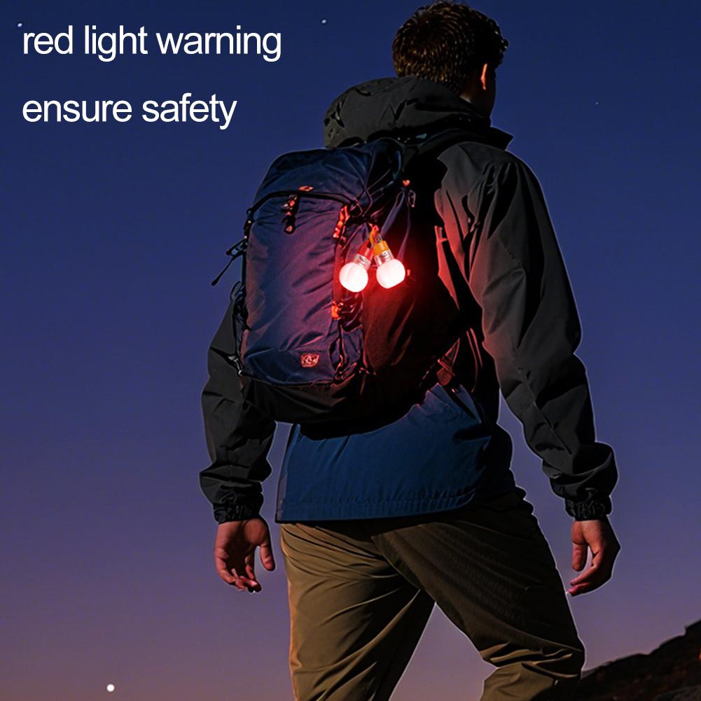 Portable LED Camping Light Backpack Mini Keychain With Hook Rechargeable Rainproof Flashlight Outdoor RGB Ambient Lamp
