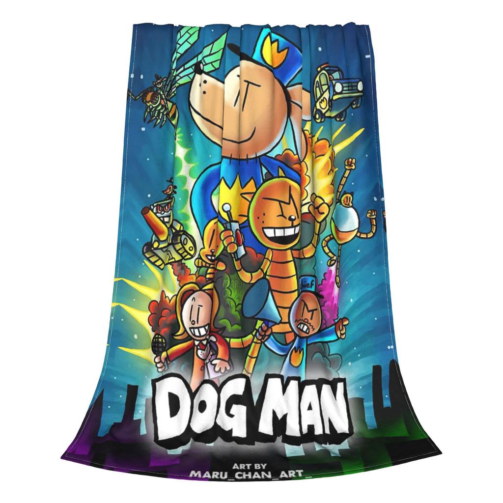 Flannel Throw Blanket Dog Man Dogman Movie Comic Cartoon Warm Plush Blankets Soft Bedspread for Living room Home Travel Couch