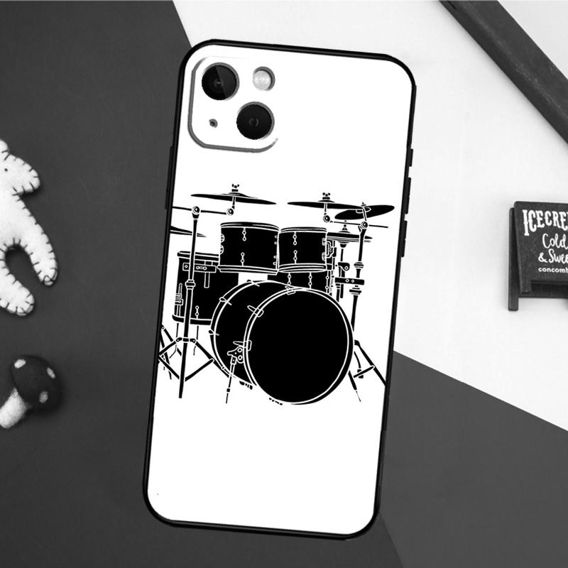 Musical Instrument Drum Case For iPhone 13 Pro Max 16 15 11 12 14 17 Pro Max mini 15 16 Plus 16e 17 Air Back Cover