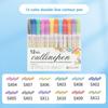 Multicolour Marker Pen Double Line Metallic Paint Marker New Outline Marker Set  for Girls Teens