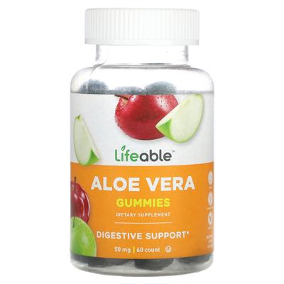 Aloe Vera Gummy Jelly, Natural Apple Flavor, 60 Gummies (25Mg Per Gummy)
