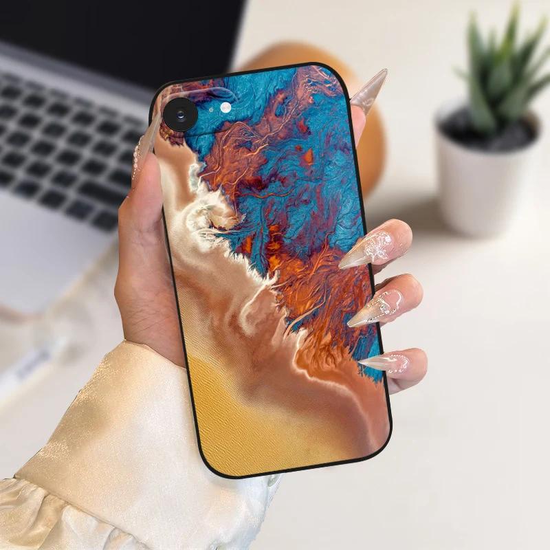 Case For iPhone SE4 Fashion Color Painted Soft Silicone Phone Coque Cover For Apple iPhone 16e 5G A3409 A3408 Shockproof Cases