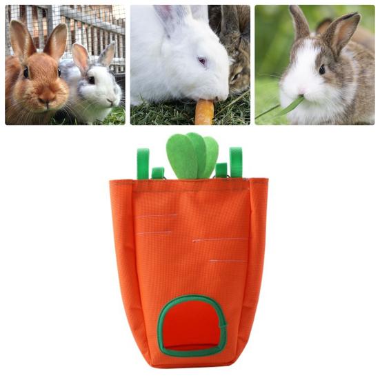 Rabbit Hay Feeder Less Waste Large Capacity One Hole Chinchilla Hanging Hay Bag Food Dispenser Pet Supplies