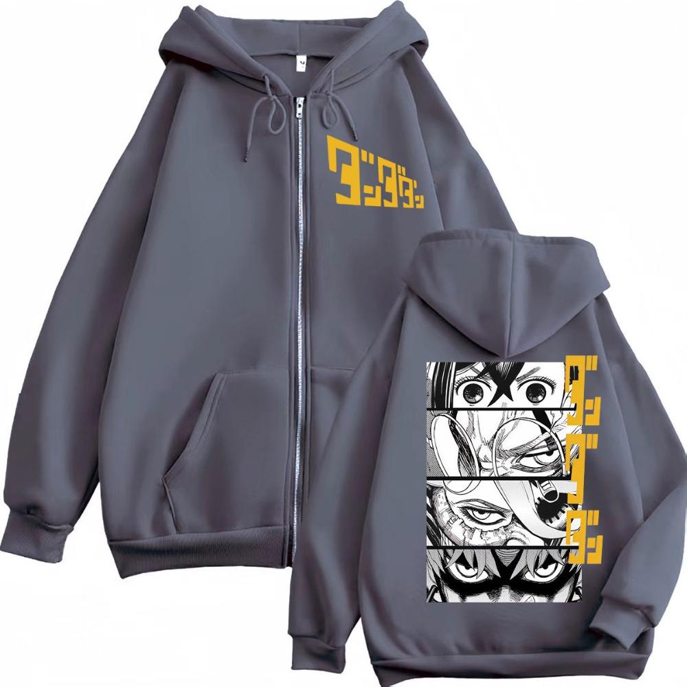 Anime Beidseitig bedrucktes Kapuzensweatshirt mit Reißverschluss, Japanisches Manga Kapuzensweatshirt mit Reißverschluss, Modischer Retro-Pullover für Männer und Frauen