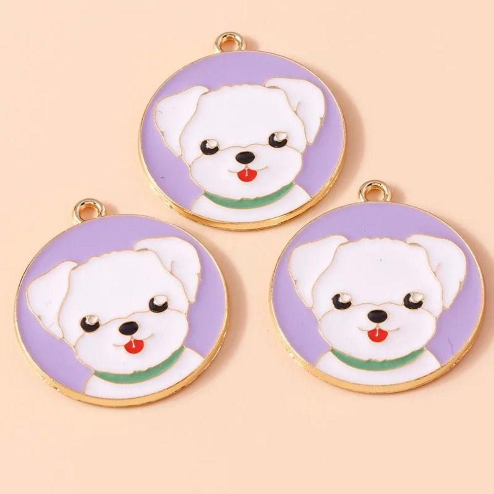 10Pcs/Set Handmade Enamel Dog Charms Alloy Necklace Charms Cute Jewelry Making Charms  Jewelry