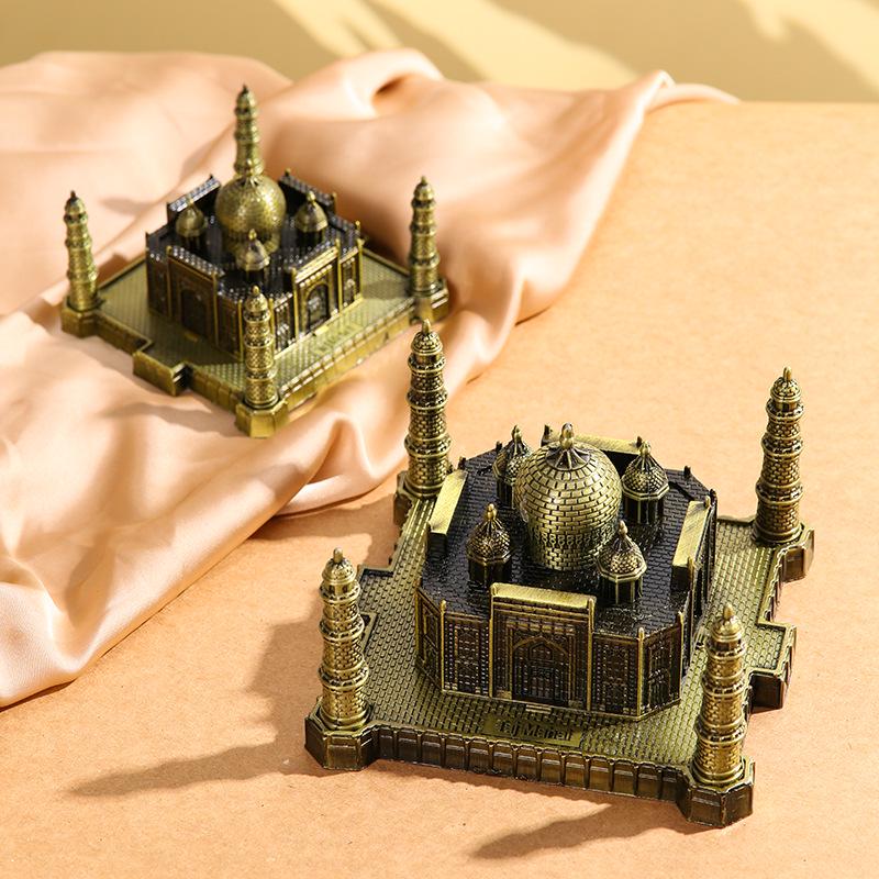 Taj Mahal Metal Craft Model - Architectural Landmark Souvenir Ornament