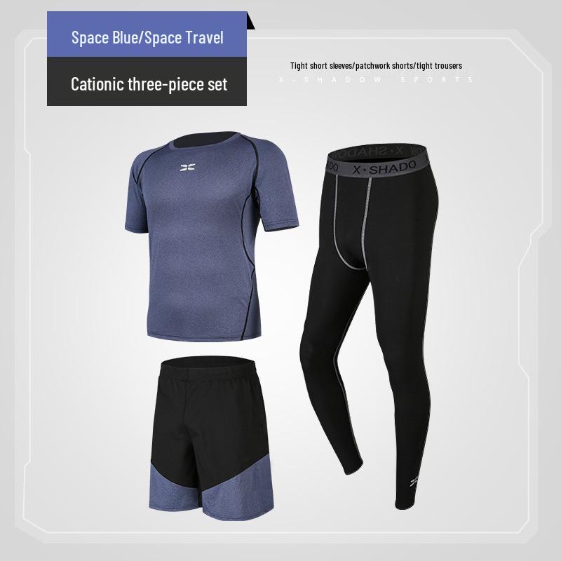 Men's Casual Running Sports Suit with Shorts and Short-Sleeve Top - Ideal for Fitness, Yoga, and Training.