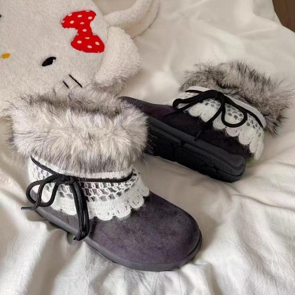 Fashion tribe Icelandic snow boots children autumn and winter new velvet platform Spice Girls wind tube cotton shoes
