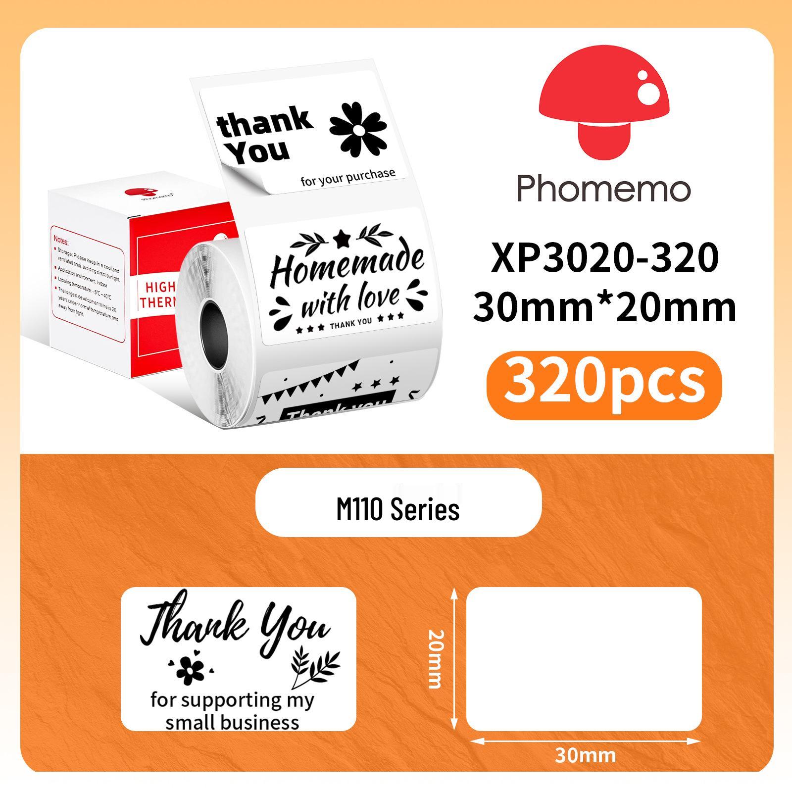 Водонепроницаемая термобумага для этикеток Phomemo M110/M220/M221 для одежды, ювелирных изделий и супермаркетов