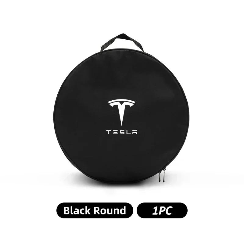 Car Sticker 2025 New Tesla Car Charging Cable Storage Bag Carry Charger Container Storage For Tesla Model 3 Y S X 2021 Roadster