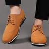 Fashion Spring New Men Faux Suede Lace Up Oxford Shoe Men Fashion Carved Brogues Shoes Autumn Breathable Comfortable Casual Dress Shoes