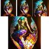 Mermaid Resin Animal Table Lamp With Colorful Retro Design For Gift And Home Decor