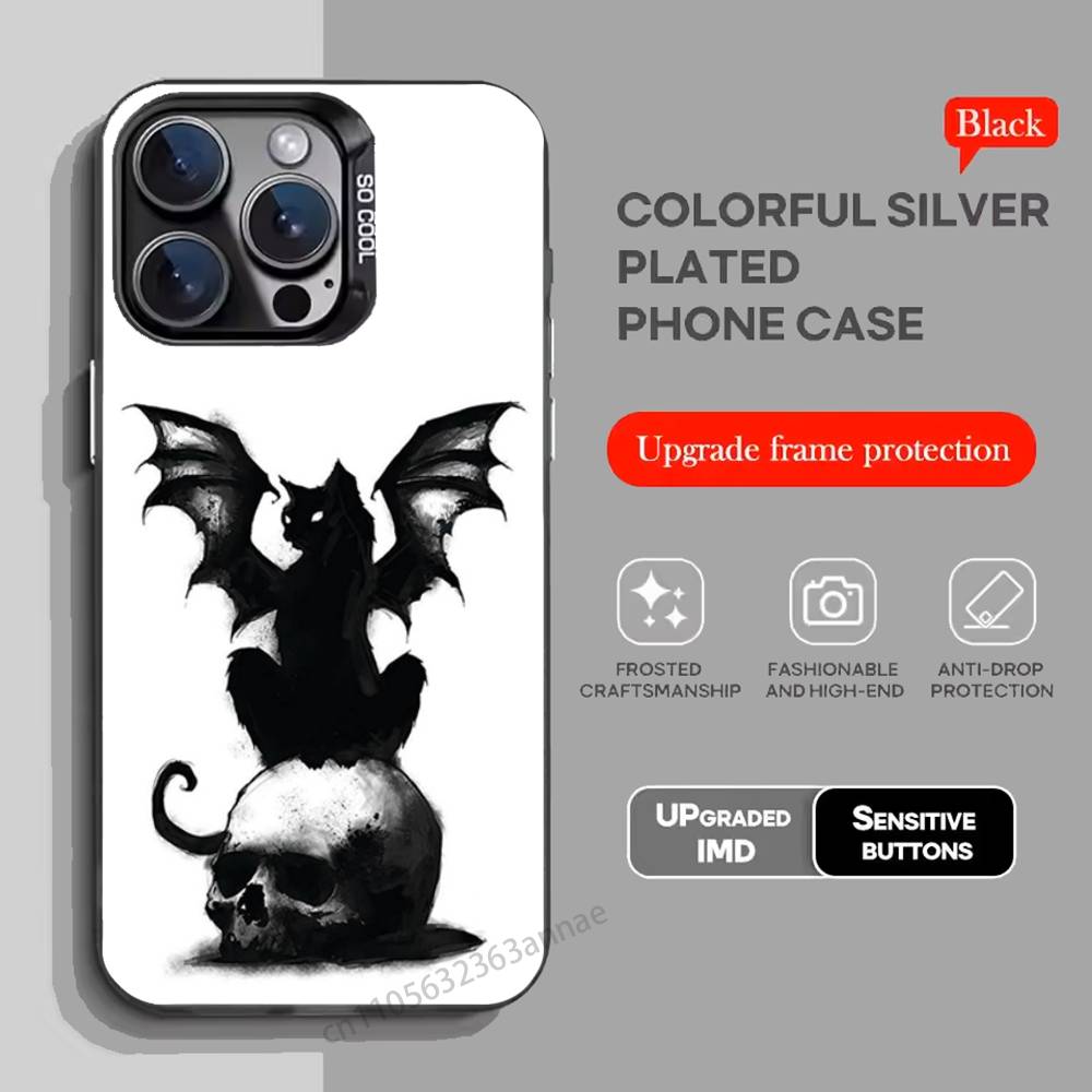 Goth Vampire Bat Gothic phone Case for iPhone 17 11 12 Pro Max Plus Mini Air SE 16e 14 15 16 13 Soft Shell
