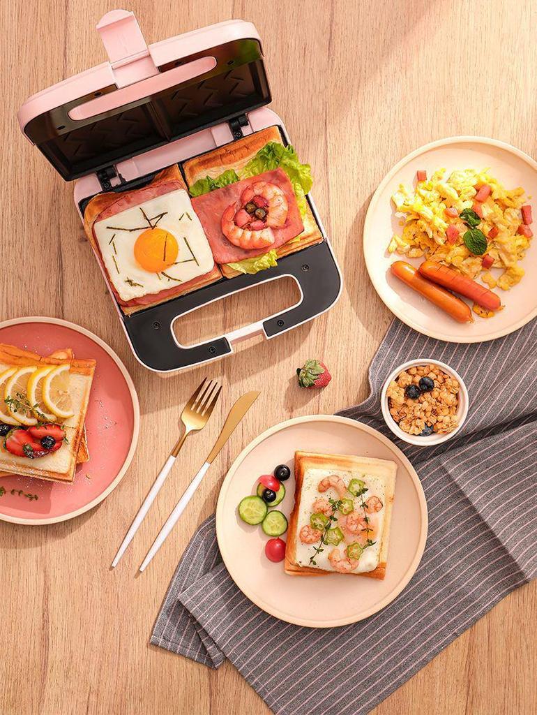 Multi-Function Sandwich Maker with Double Plates - Electric Toaster, Grill, and Griddle