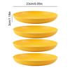 23cm Round Salad Dessert Dinner Plate Stackable Unbreakable Reusable 4Pcs Wheat Straw Dish Microwave Safe Fruit Plate for Dining