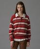 Tudument Retro Stripe Polo Knit Red