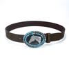 Men'S Western Denim Belt Horseback Retro Blue Retro Horsehead Punk Belt