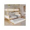 Letto a castello - MUVOE - Bianco + Naturale - 90x200 cm - Legno massello - 2/3 posti