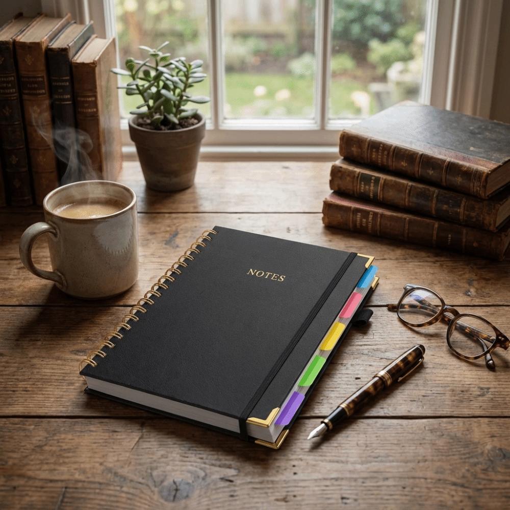 300 Pages Business Notebook Thick Paper Paper Journal Portable Twin Coil Binding  Office Use