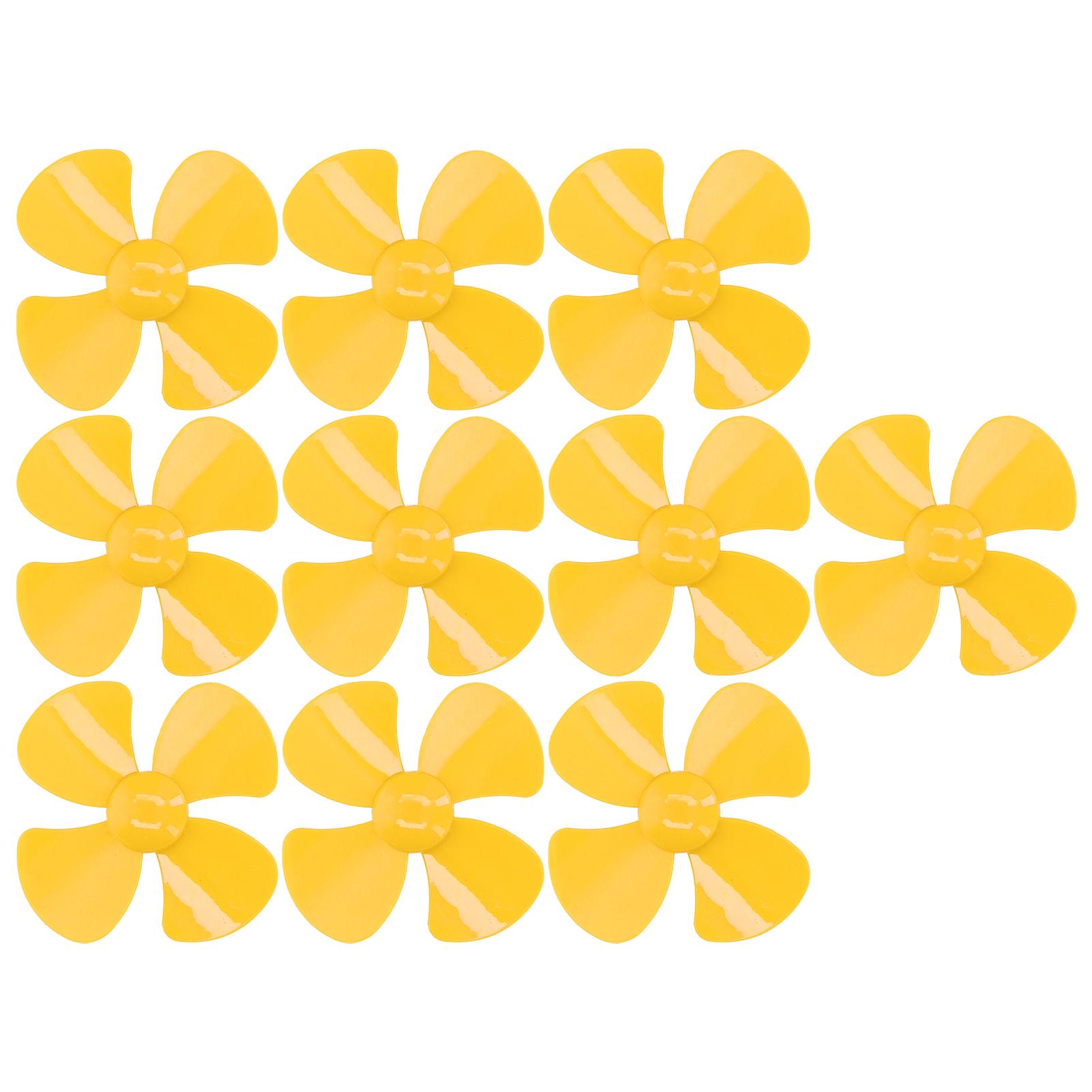 

10 шт. Пропелер 4 лопаті Сильний вітер Міцні матеріали Легка вага 40 мм DIY Іграшковий автомобіль ПропелерТроянда жовтий