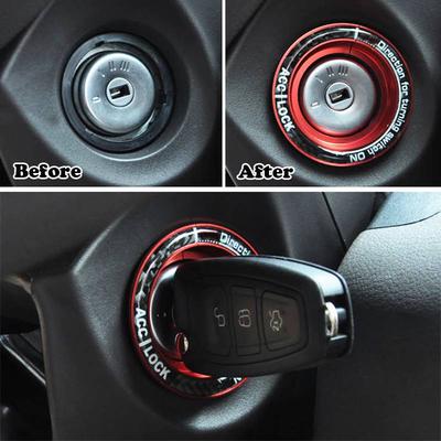 Araba Kontak anahtarı delikli anahtar Halkası Daire Kapak Garnitür Dekorasyon Ford Focus 2 3 Mk2 Mk3