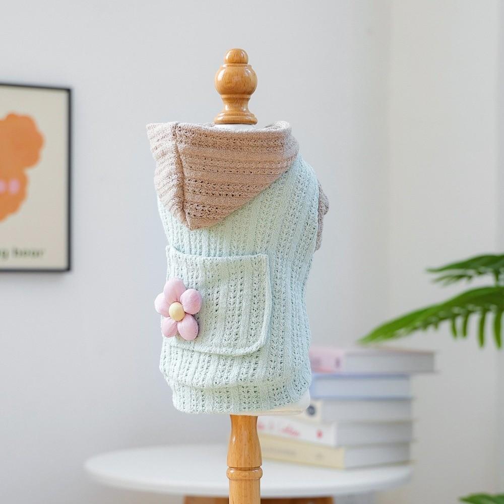 Two Legged Pet Knitted Hoodie Hollow Out Dog Pullover Fashion Dog Base Sweater  for Indoor Outdoor