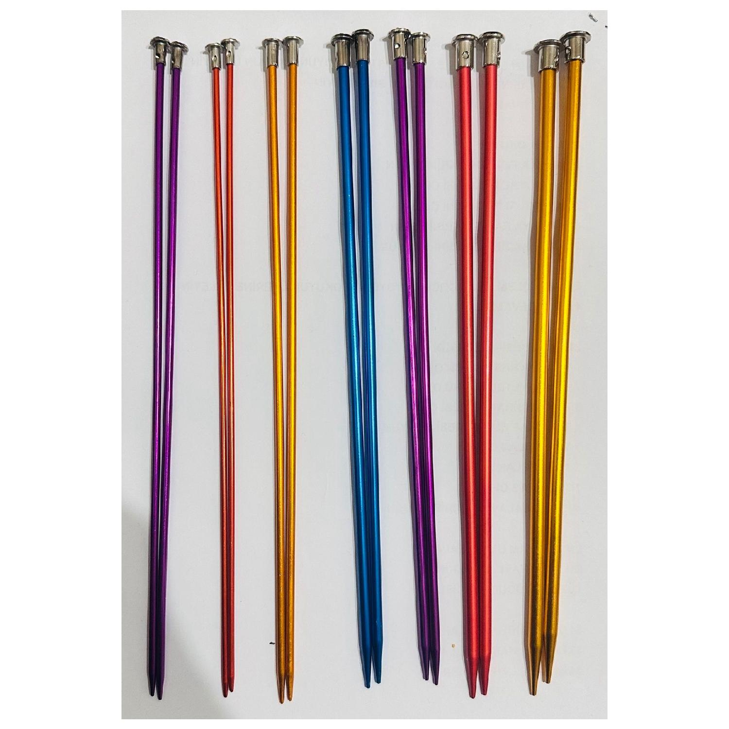 

25 Cm Colored Metal Rivet Knitting Needles Set 7 Pieces (no:2.5/3/3.5/4/4.5/5/6) 6