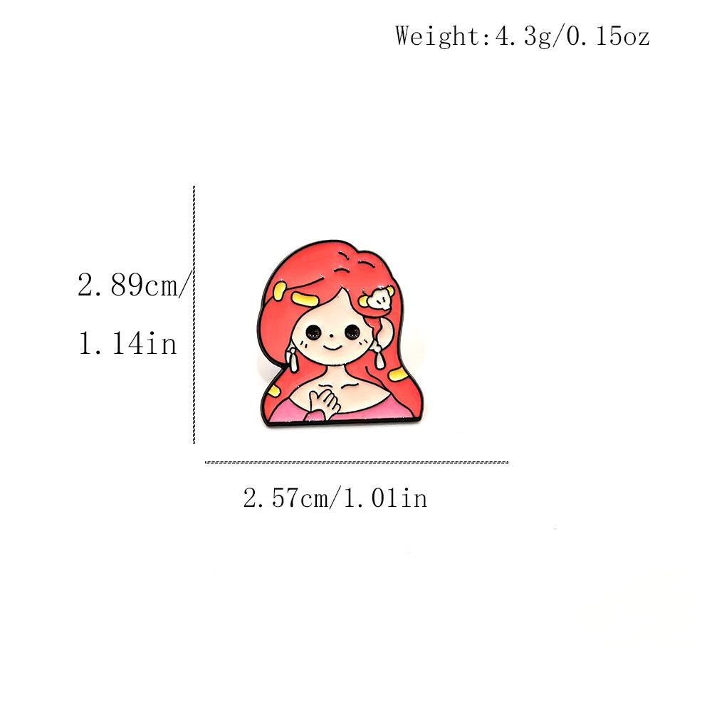 Cute Anime Princess Metal Brooch - Cartoon Girl Badge