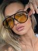 Vintage Retro Metal Double Bridges Round Sunglasses Women Punk Gradient UV400 Fashion Eyewear Trending Shades