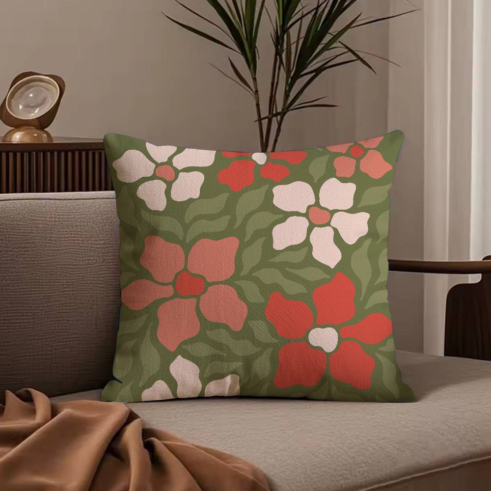 Fashion Bohemia Green Pillow Case Anti-dustmite Pillowcase Invisible zipper silky short plush Sofa cushion cover