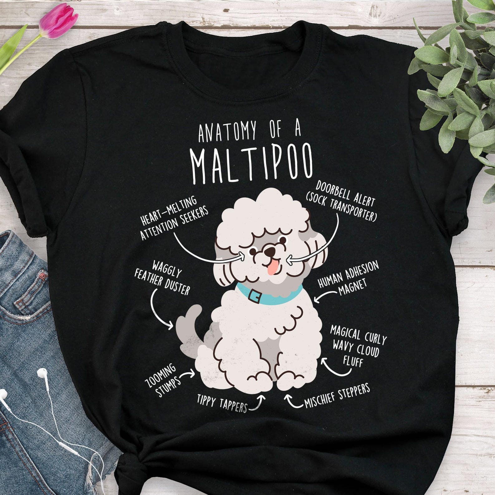 Maltipoo Shirt, , , Funny Maltipoo Dog Lover Gift, Cute White Maltipoo T-shirt, Doodle Poodle Mix Tshirt Pet Tee Mom Dad 160