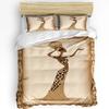 Brown Arabian Flowers Retro Duvet Cover Bed Bedding Set Home Textile Quilt Cover Pillowcases Bedroom Double Bedding Set No Sheet