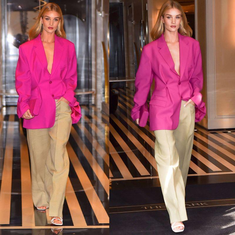 

Дизайнерский костюм оверсайз с широкими брюками Classy beige Loose pants M