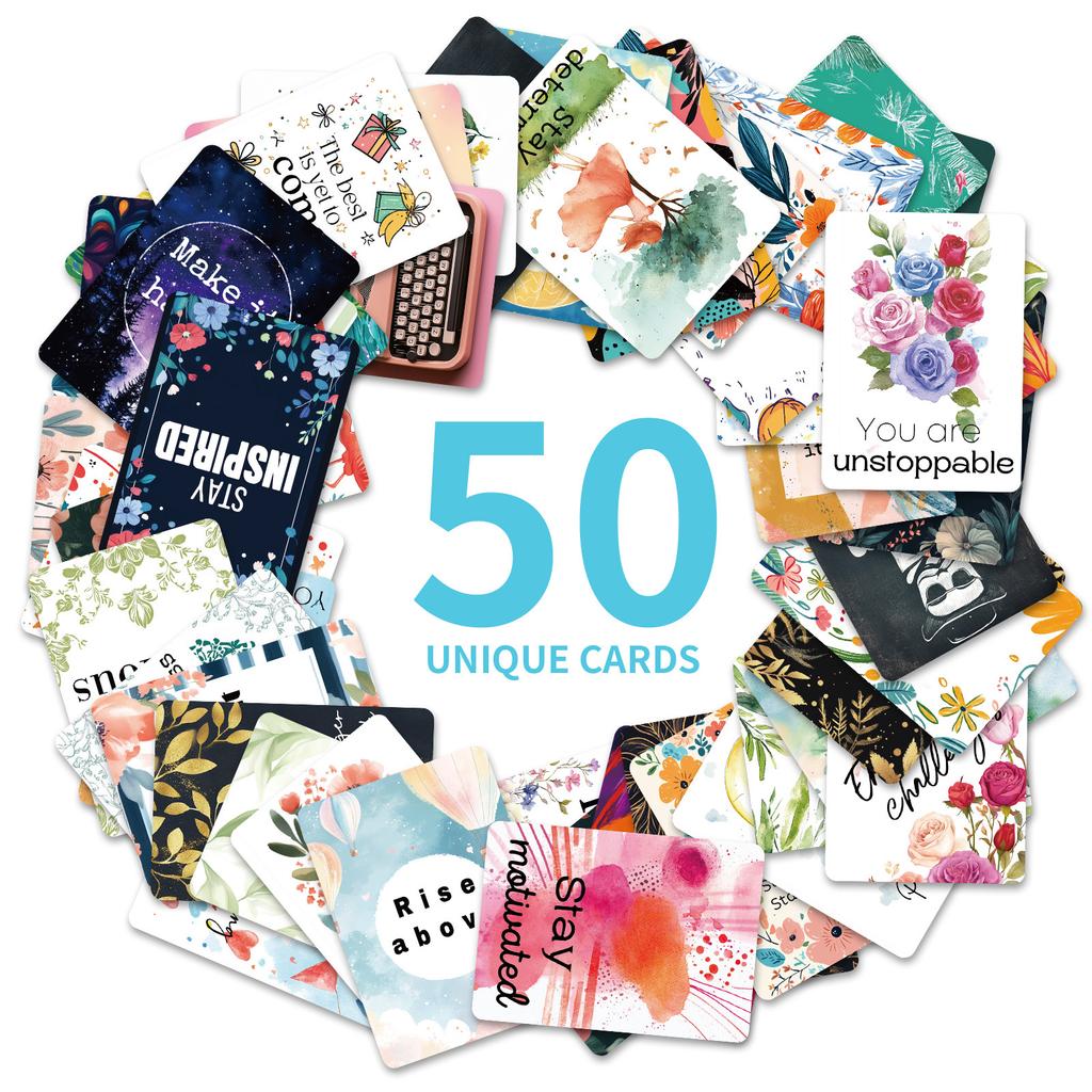 50 Inspirational Text Interactive Cards Xiaoqing Plants And Flowers Encouraging Fuel Cards Postcards