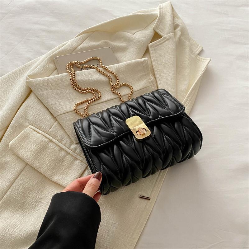 Fashionable Minimalist Underarm Bag For Women 2024 Summer Trendy Street Style чёрный