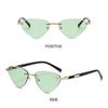 Unisex Triangular Unique Temples Shades For Women Men Cat Eye Sunglasses Cut-Edge Punk Hip-Hop Sun Glasses UV400 Protection