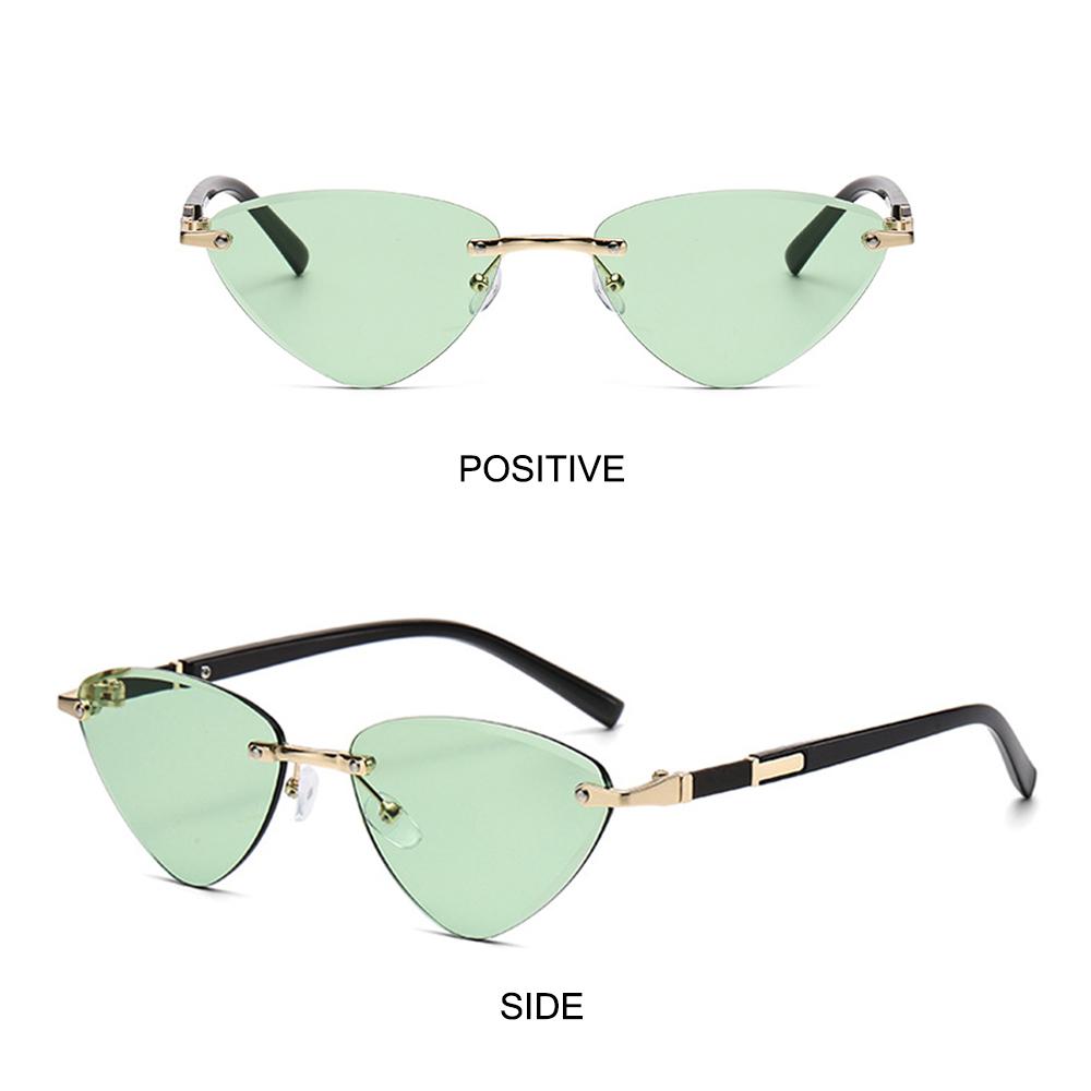 Unisex Triangular Unique Temples Shades For Women Men Cat Eye Sunglasses Cut-Edge Punk Hip-Hop Sun Glasses UV400 Protection