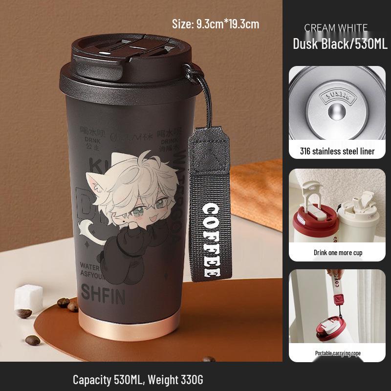 The Little Mermaid Stainless Steel Insulated Water Cup, Large Capacity, Anime Design, Unisex Gift