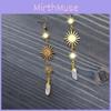 Celestial Pendant Drop Earrings With Geometric Copper Design For Women