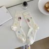 Female Spring and Summer Thin Breathable Mesh Cartoon Cute Dog In The Tube Pile Socks